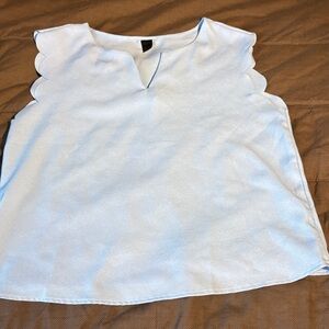 Shein Light Blue Scalloped Blouse